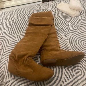 Brown high boots